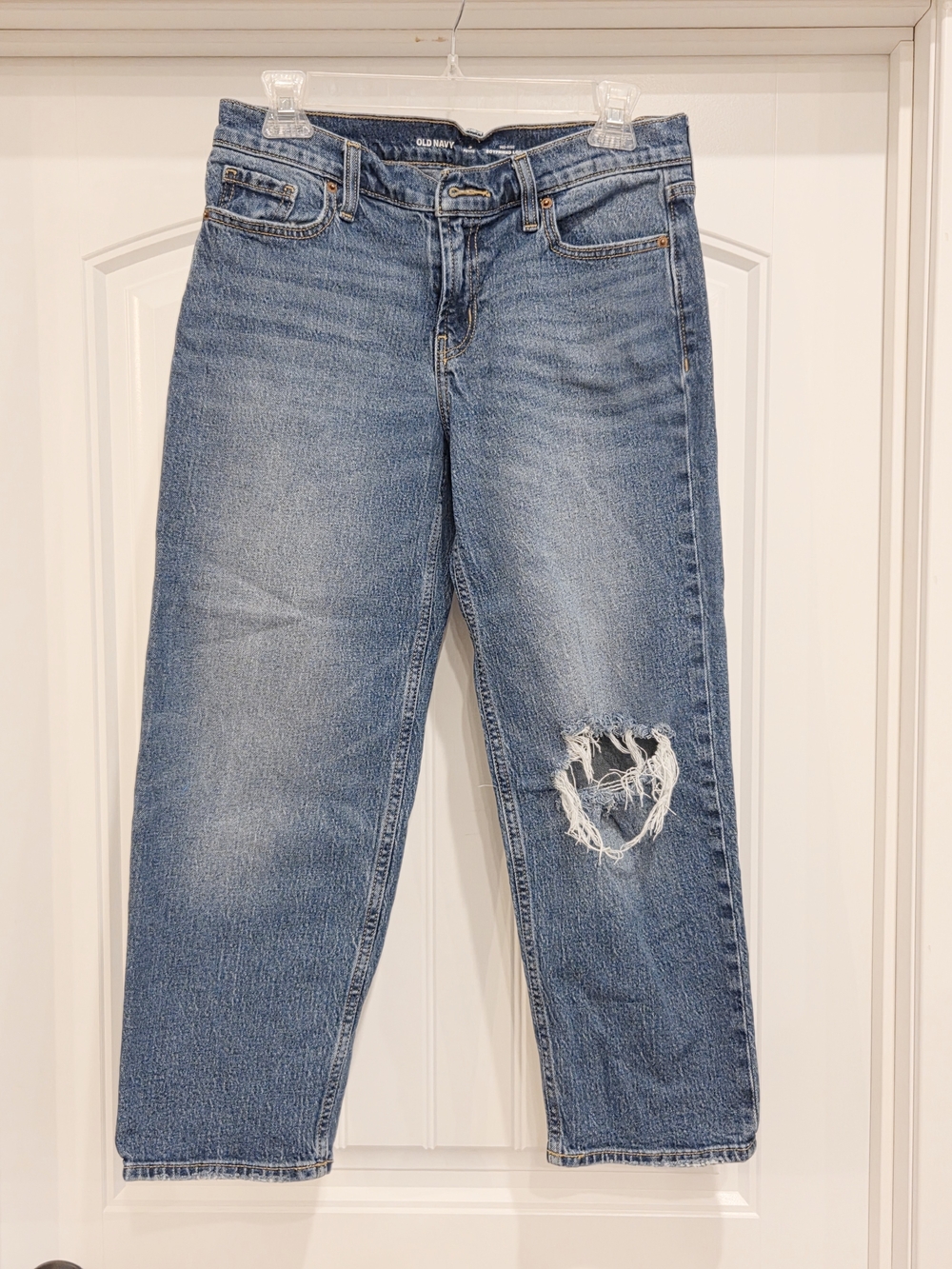 Old Navy Women’s Light Blue Distressed Boyfriend Jeans